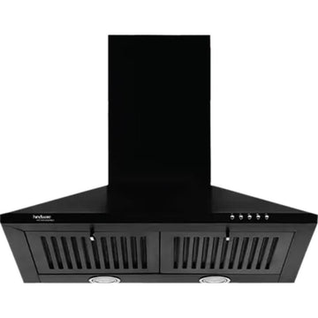 Hindware 60 Centimeter KA Cooker Hood Myra Blk 60 (519467) 1000 m³/hr Push Botton Control Manual Clean Wall Mounted Chimney (Black)